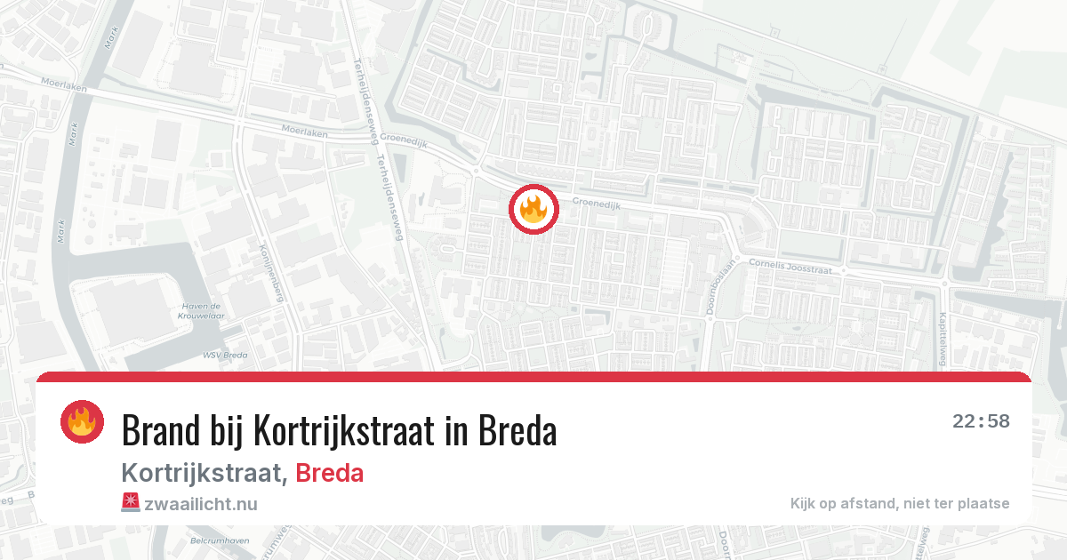 Brand bij Kortrijkstraat in Breda — 24 mei 2026