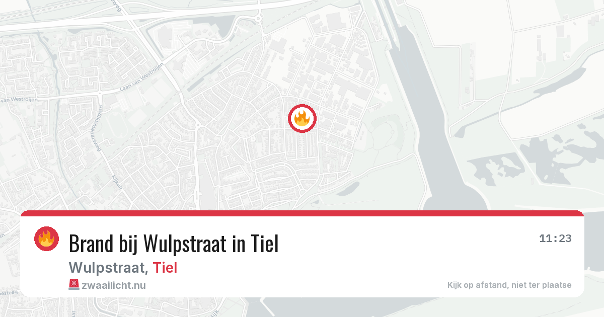 Brand bij Wulpstraat in Tiel — 16 mrt 2026