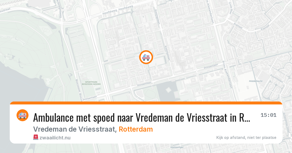 Ambulance met spoed naar Vredeman de Vriesstraat in Rotterdam — 20 mrt 2026