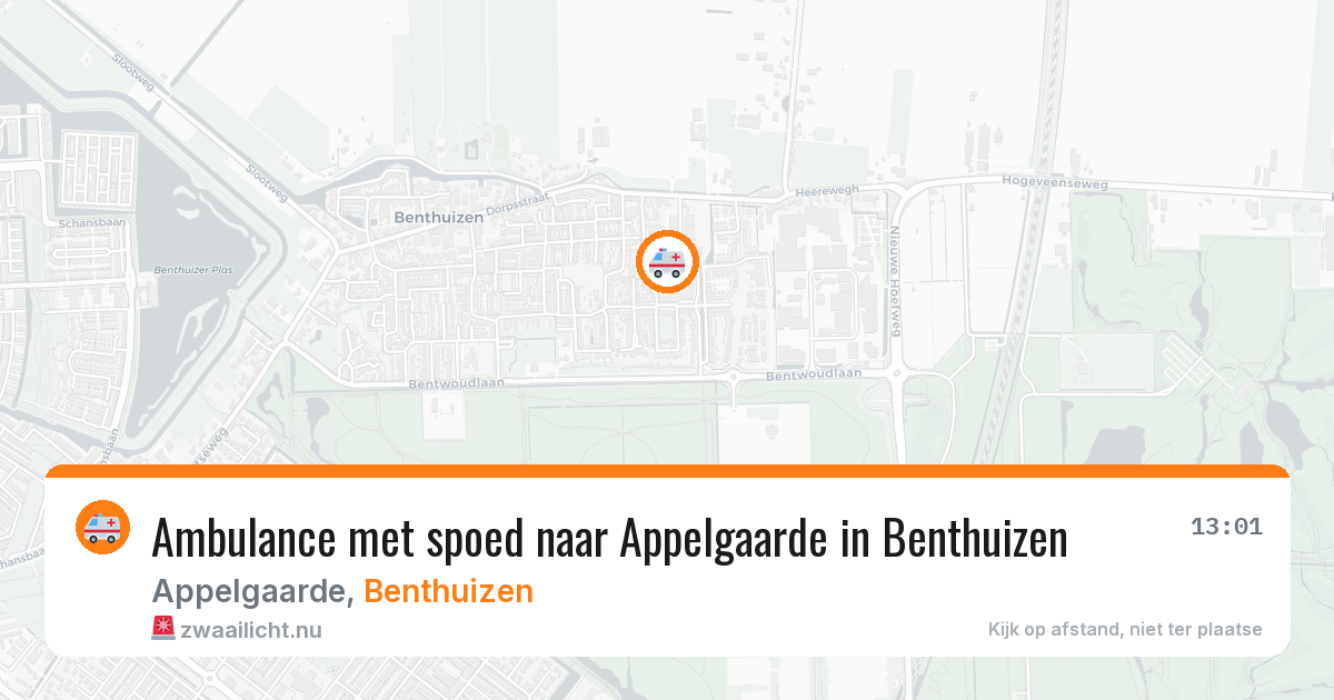 Ambulance met spoed naar Appelgaarde in Benthuizen — 19 mrt 2026