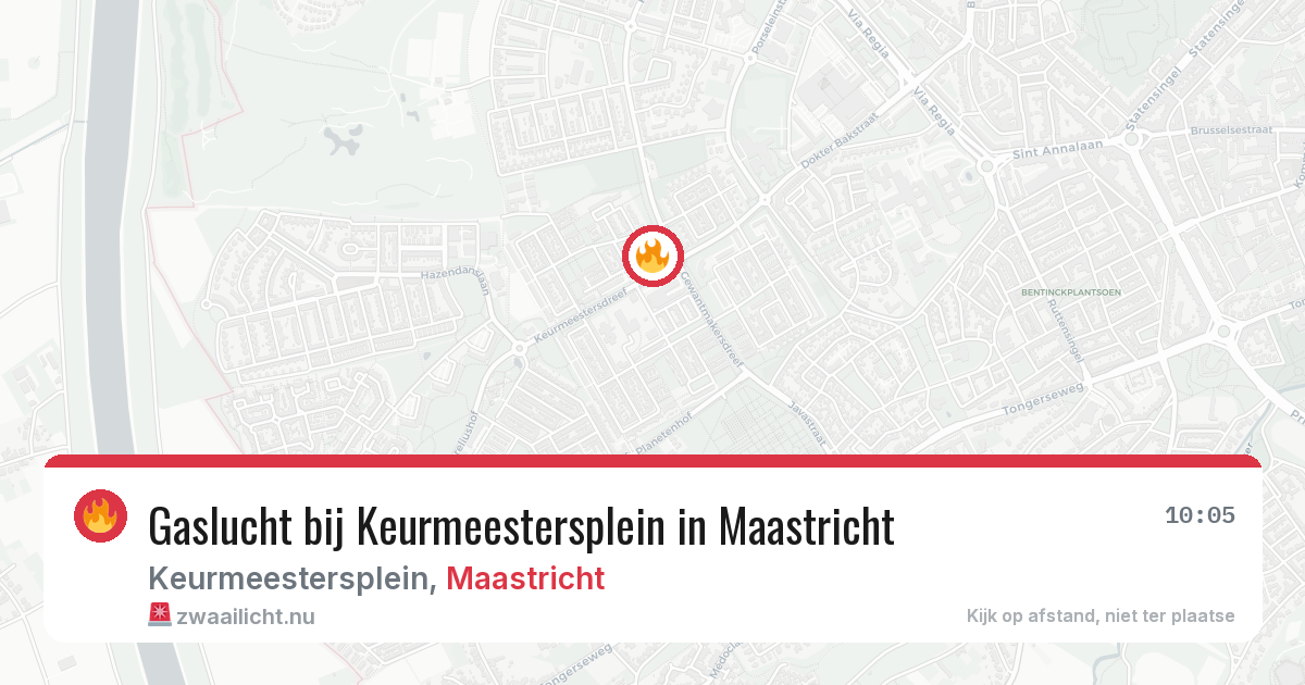 Gaslucht bij Keurmeestersplein in Maastricht — 15 jul 2026