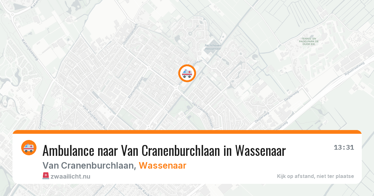 Ambulance naar Van Cranenburchlaan in Wassenaar — 21 jul 2026