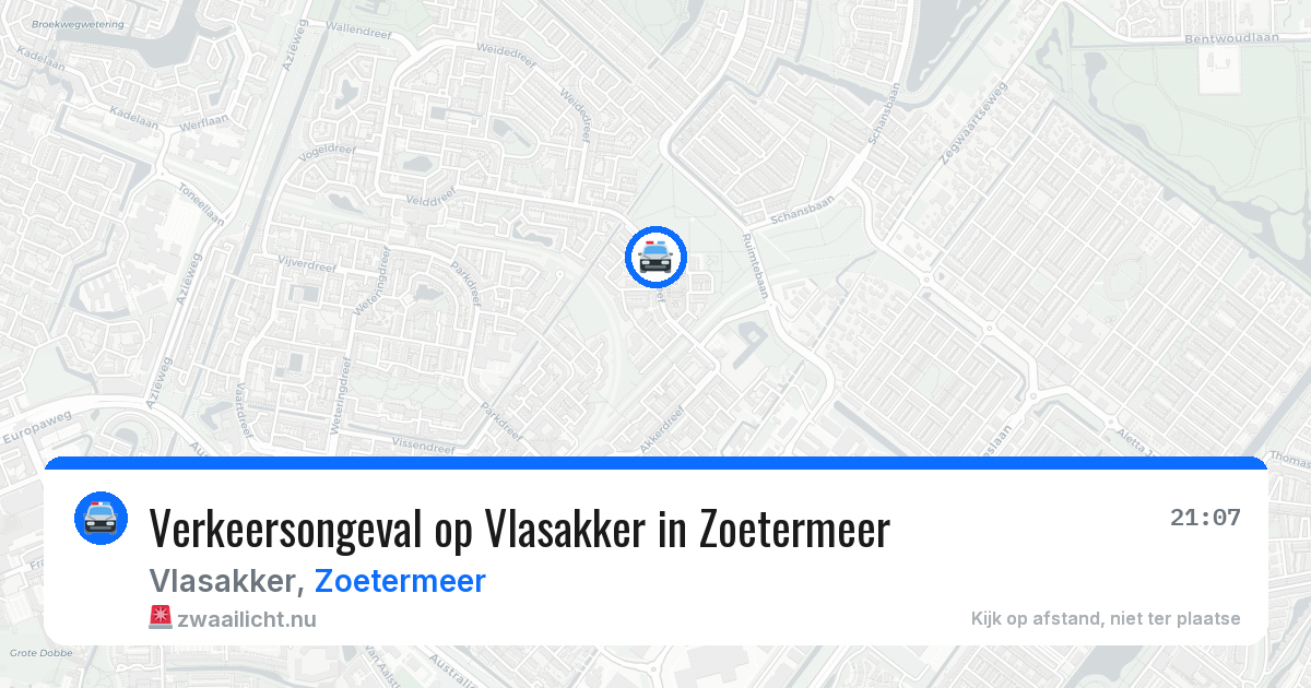 Verkeersongeval op Vlasakker in Zoetermeer — 24 jul 2026