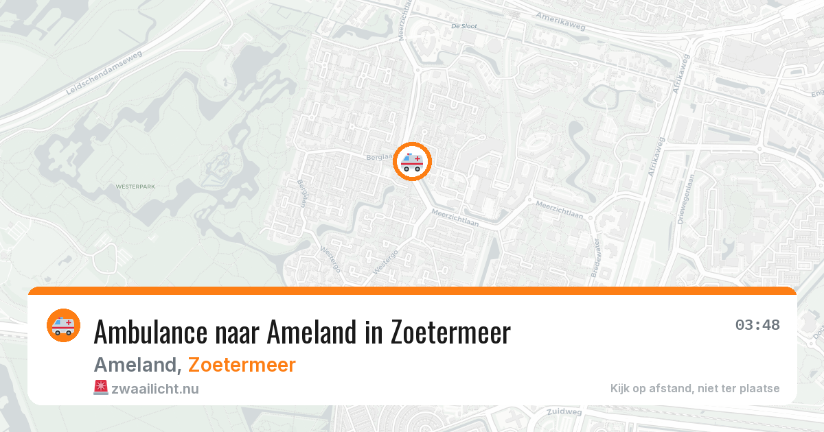 Ambulance naar Ameland in Zoetermeer — 14 jul 2026