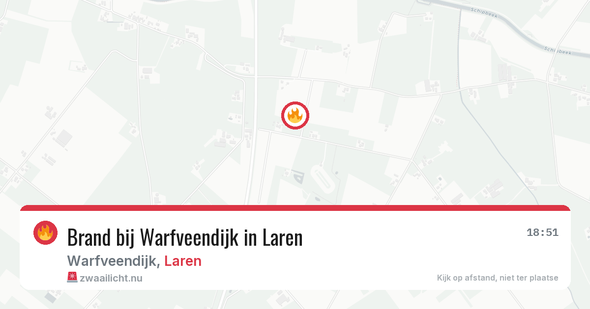 Brand bij Warfveendijk in Laren — 1 jun 2026