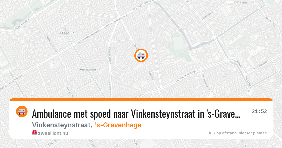 Ambulance met spoed naar Vinkensteynstraat in 's-Gravenhage — 6 jun 2026