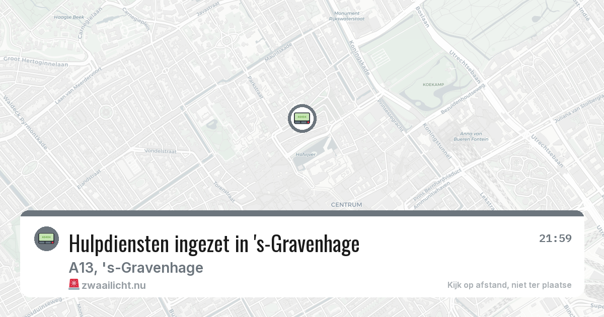 Hulpdiensten ingezet in 's-Gravenhage — 16 apr 2026 | 🚨 Zwaailicht.nu
