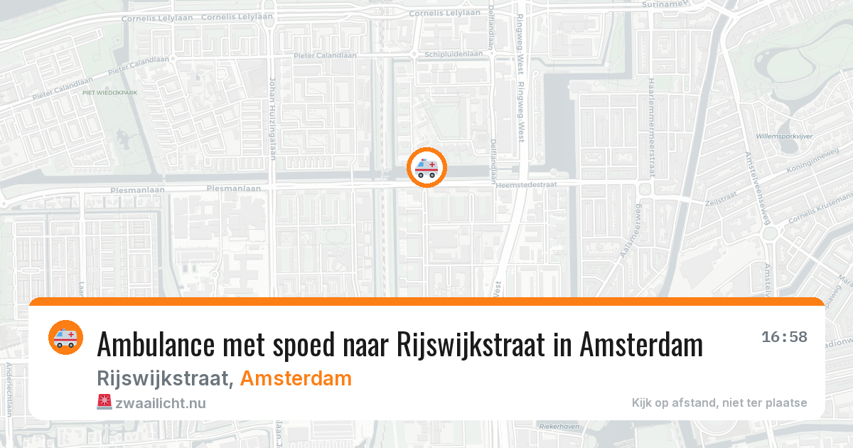 Ambulance met spoed naar Rijswijkstraat in Amsterdam — 29 apr 2026