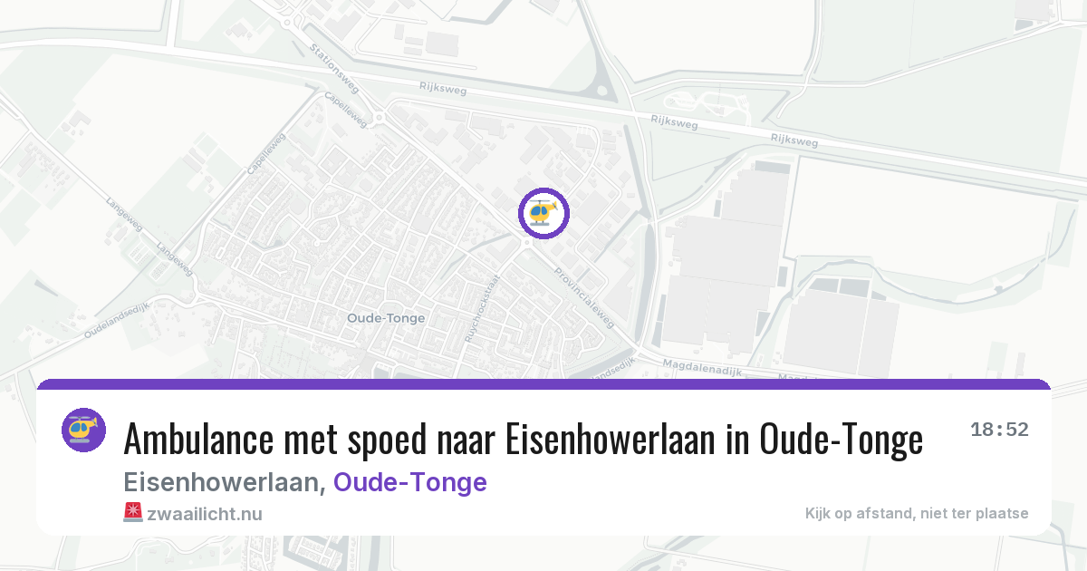 Ambulance met spoed naar Eisenhowerlaan in Oude-Tonge — 17 jul 2026