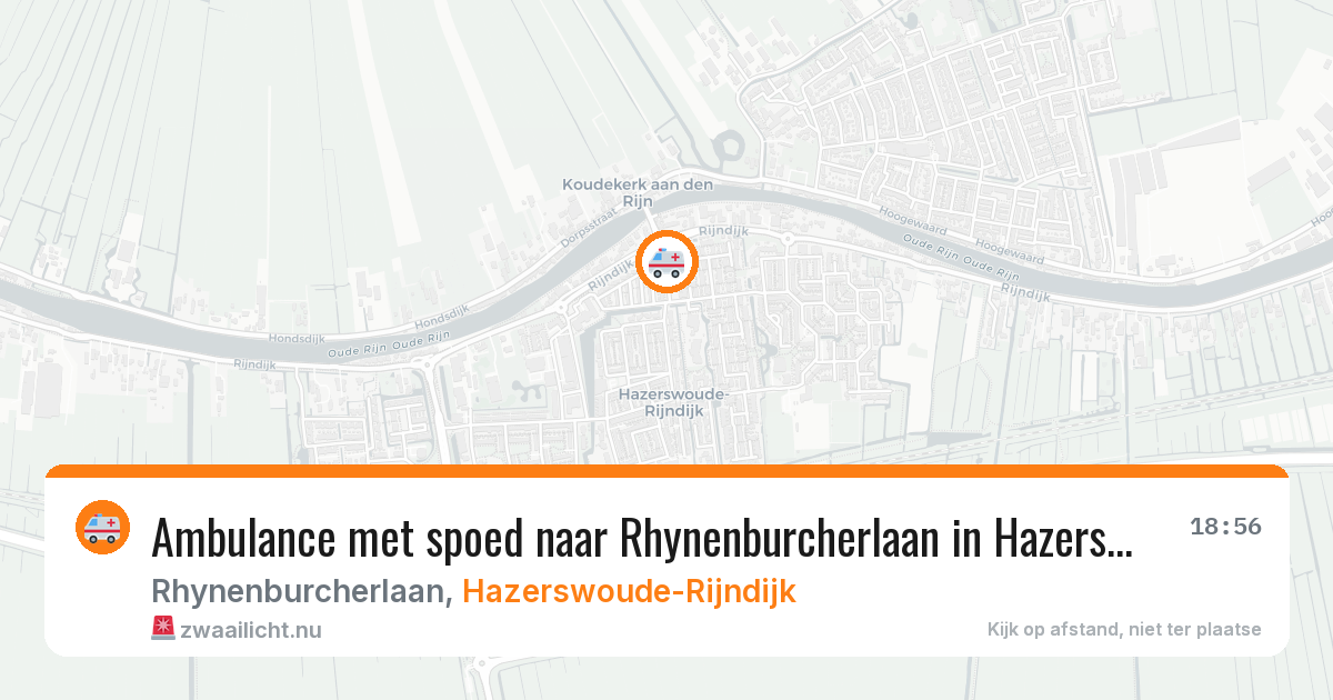 Ambulance met spoed naar Rhynenburcherlaan in Hazerswoude-Rijndijk — 13 jul 2026