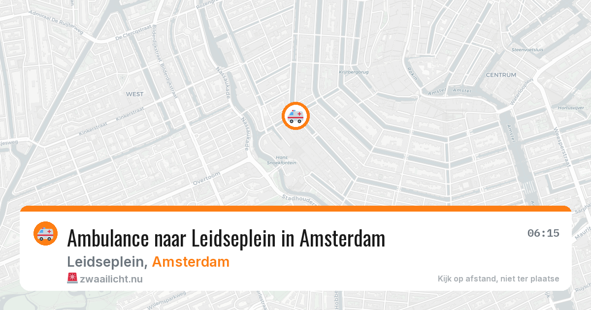 Ambulance naar Leidseplein in Amsterdam — 30 mei 2026