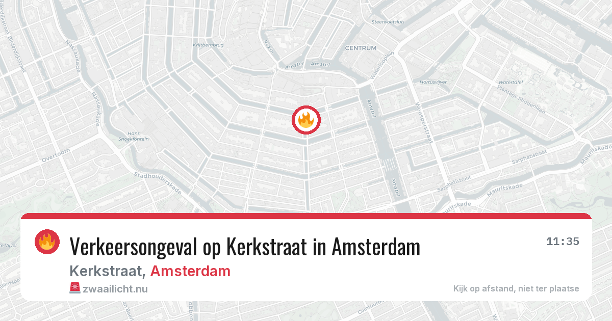 Verkeersongeval op Kerkstraat in Amsterdam — 25 mei 2026
