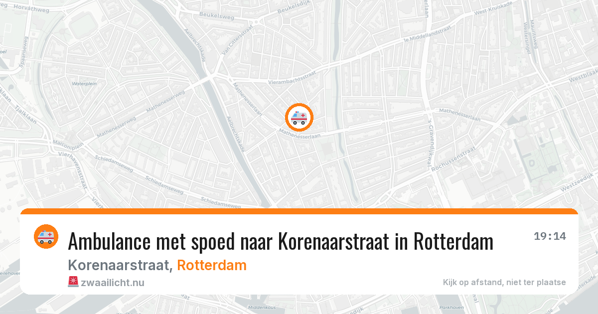 Ambulance met spoed naar Korenaarstraat in Rotterdam — 11 jul 2026