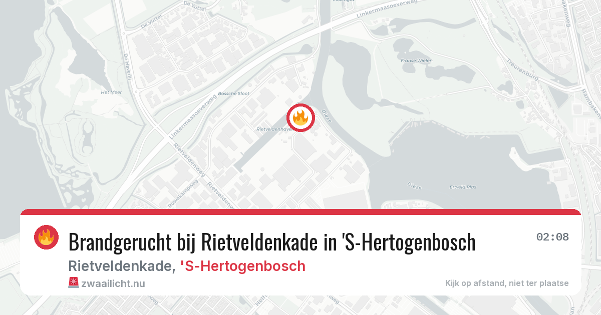 Brandgerucht bij Rietveldenkade in 'S-Hertogenbosch — 10 jul 2026