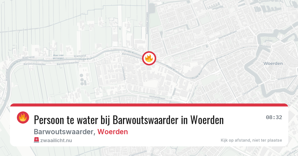Persoon te water bij Barwoutswaarder in Woerden — 26 mei 2026