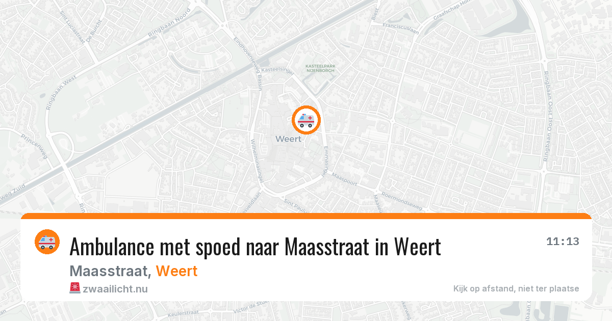 Ambulance met spoed naar Maasstraat in Weert — 20 jun 2026
