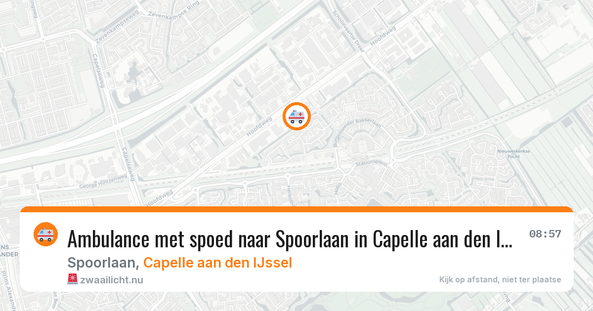 Ambulance met spoed naar Spoorlaan in Capelle aan den IJssel — 22 jul 2026