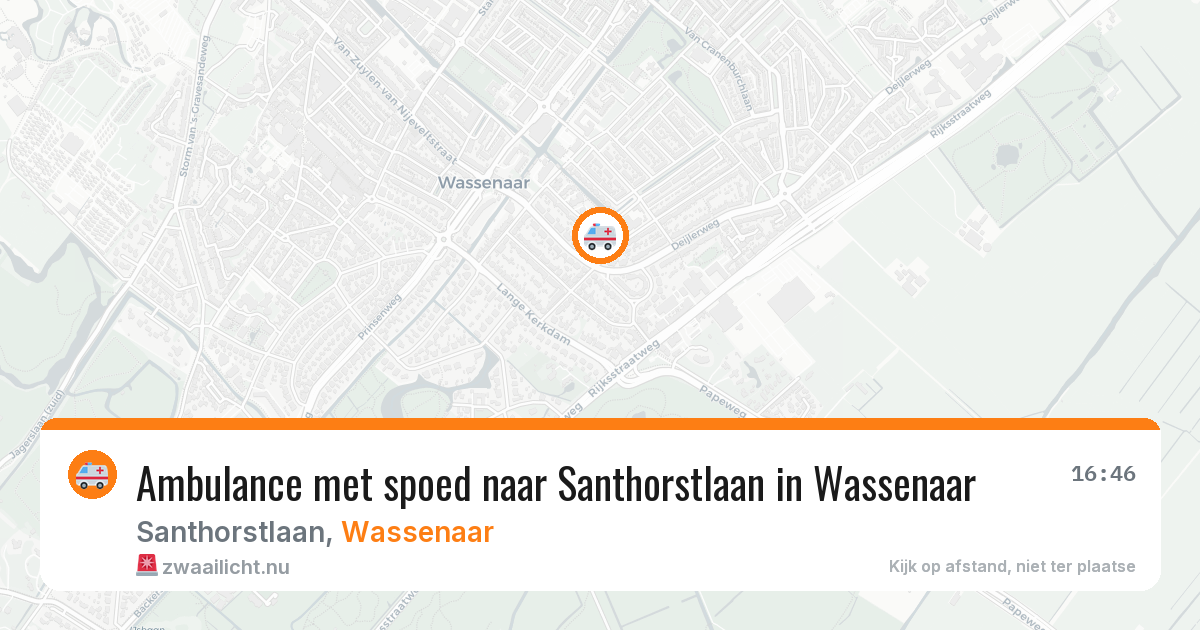Ambulance met spoed naar Santhorstlaan in Wassenaar — 21 jul 2026