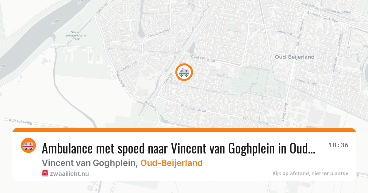 Ambulance met spoed naar Vincent van Goghplein in Oud-Beijerland — 22 mrt 2026