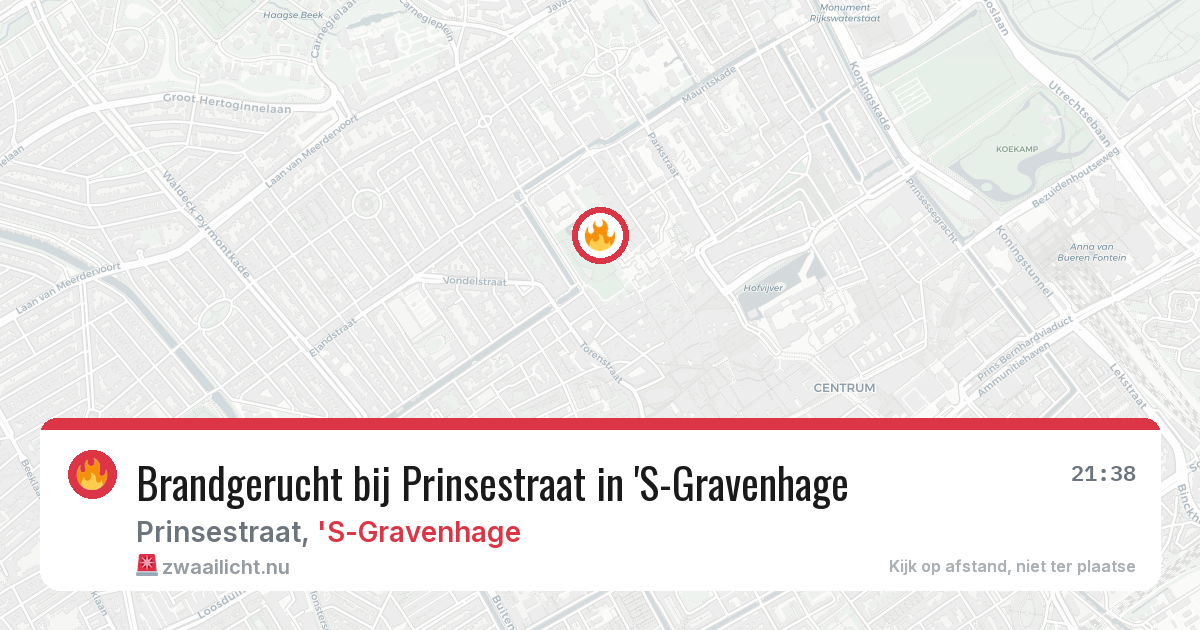 Brandgerucht bij Prinsestraat in 'S-Gravenhage — 11 jul 2026