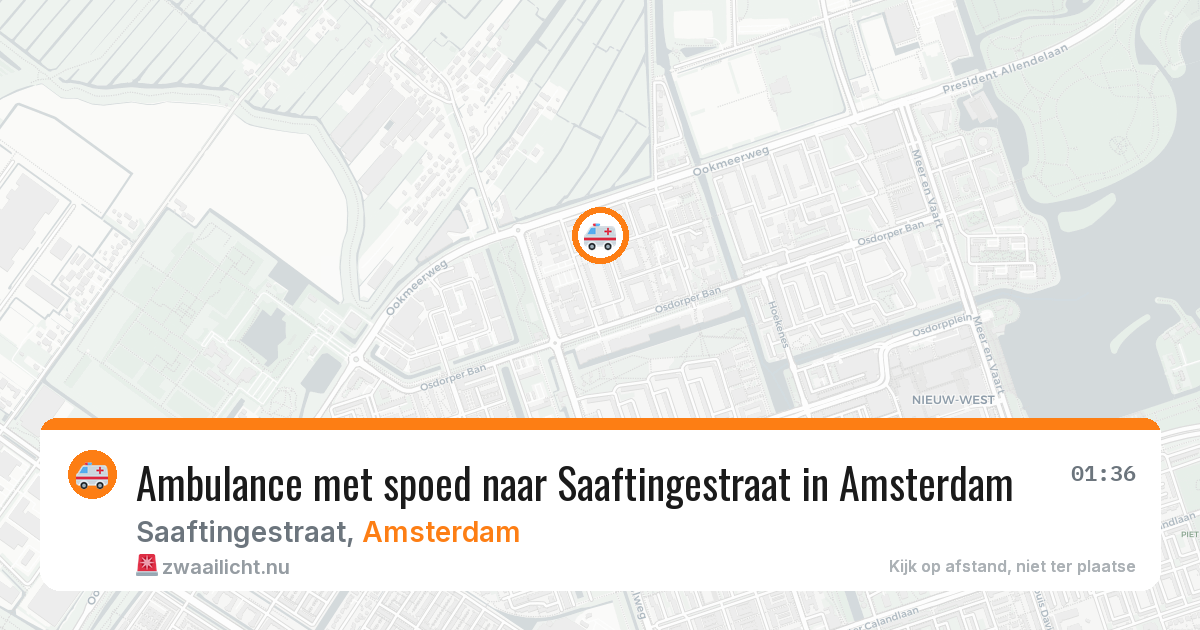 Ambulance met spoed naar Saaftingestraat in Amsterdam — 23 mei 2026
