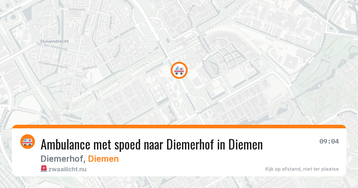 Ambulance met spoed naar Diemerhof in Diemen — 26 mrt 2026