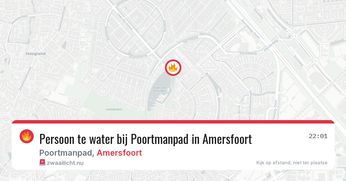 Persoon te water bij Poortmanpad in Amersfoort — 10 mei 2026