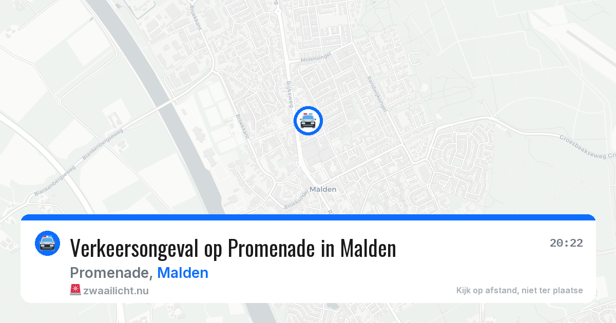 Verkeersongeval op Promenade in Malden — 15 apr 2026