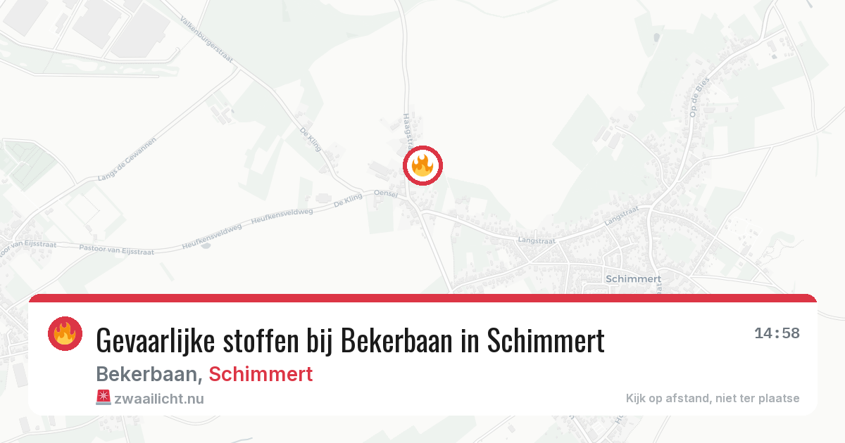 Gevaarlijke stoffen bij Bekerbaan in Schimmert — 25 mrt 2026