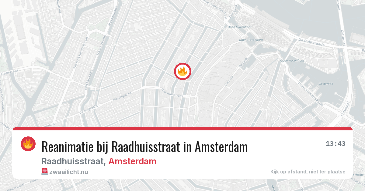 Reanimatie bij Raadhuisstraat in Amsterdam — 25 jul 2026