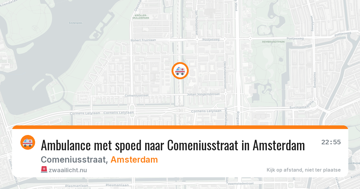 Ambulance met spoed naar Comeniusstraat in Amsterdam — 26 mrt 2026