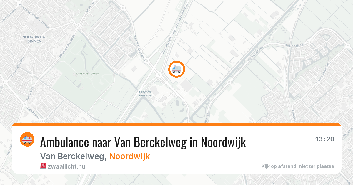 Ambulance naar Van Berckelweg in Noordwijk — 17 mrt 2026