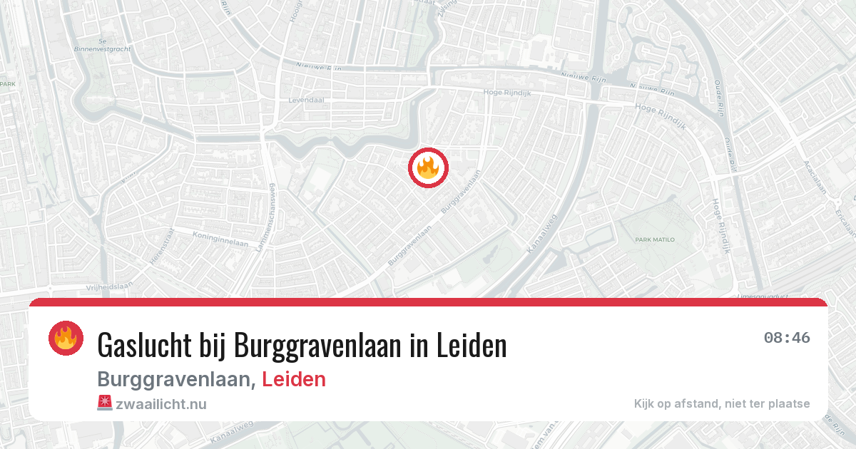 Gaslucht bij Burggravenlaan in Leiden — 21 jul 2026