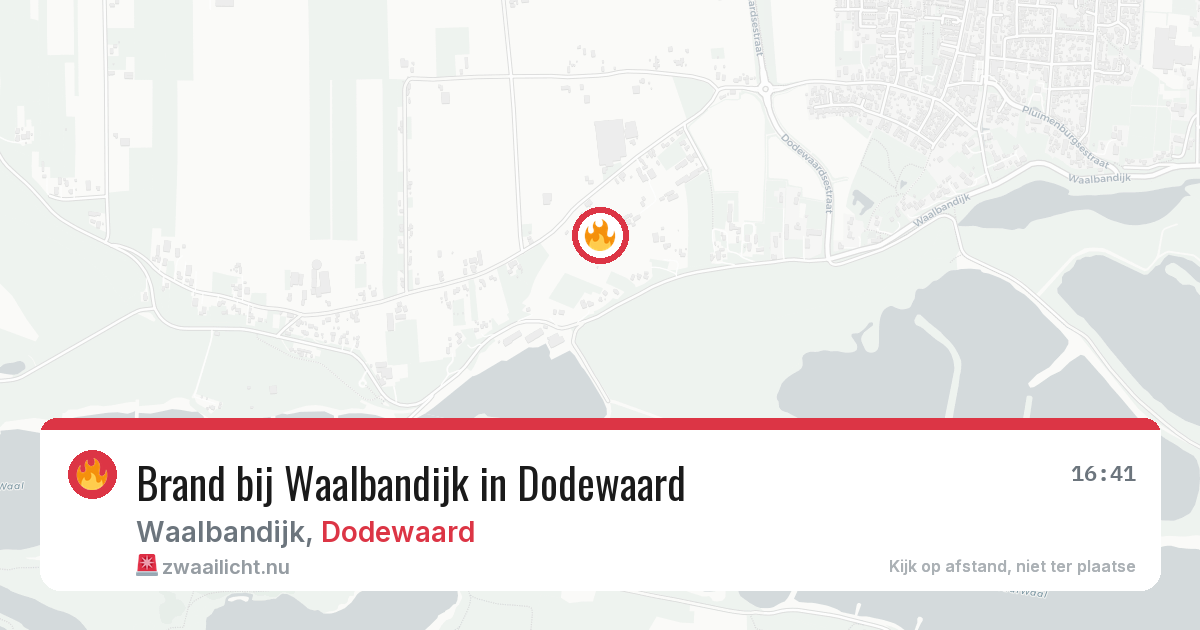 Brand bij Waalbandijk in Dodewaard — 28 mei 2026