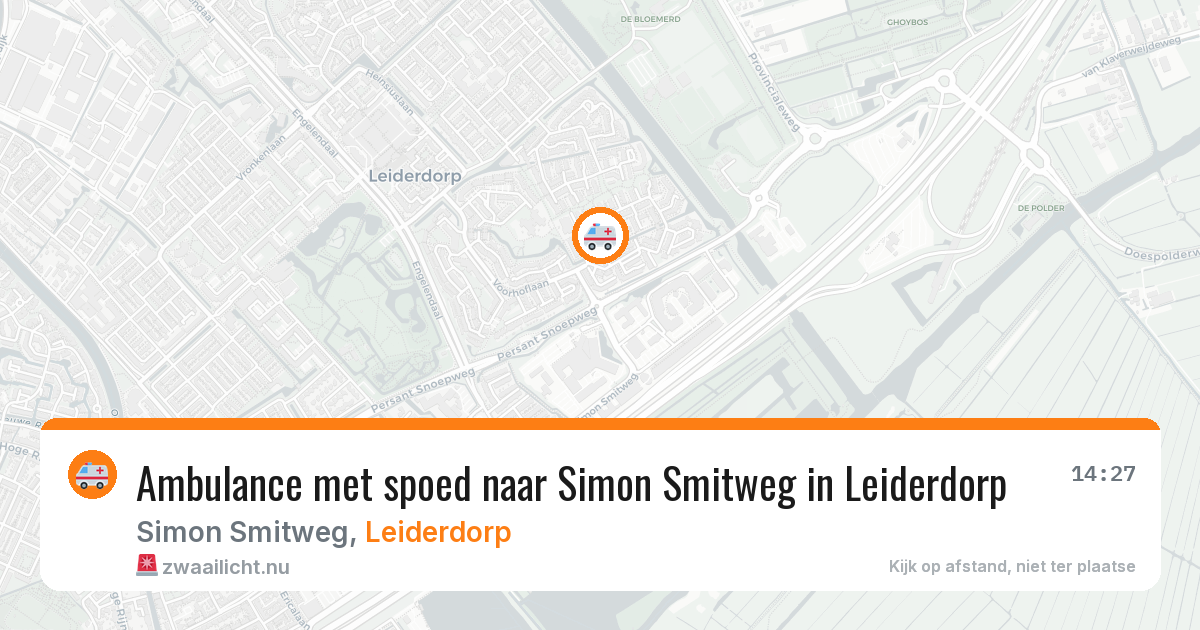 Ambulance met spoed naar Simon Smitweg in Leiderdorp — 22 apr 2026