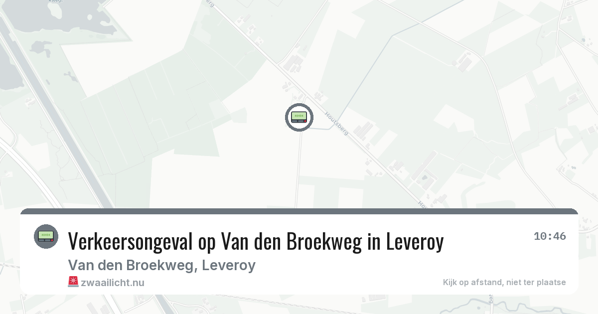 Verkeersongeval op Van den Broekweg in Leveroy — 15 mrt 2026