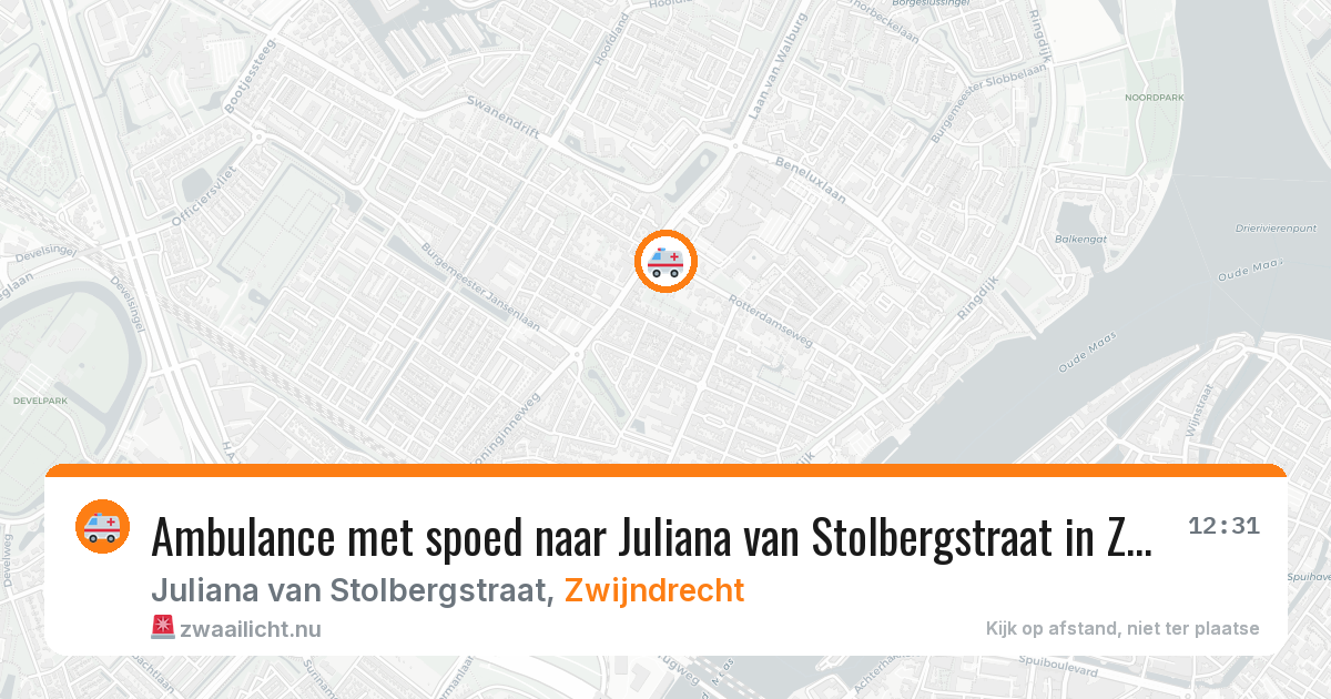 Ambulance met spoed naar Juliana van Stolbergstraat in Zwijndrecht — 20 jul 2026