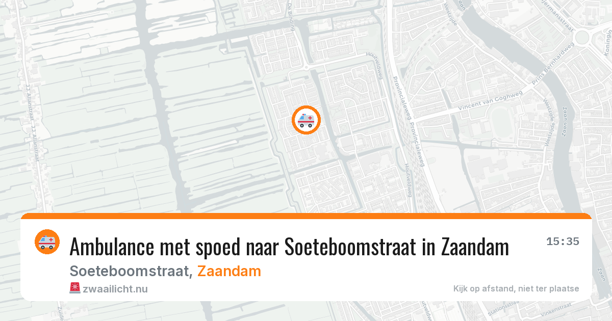 Ambulance met spoed naar Soeteboomstraat in Zaandam — 6 mei 2026