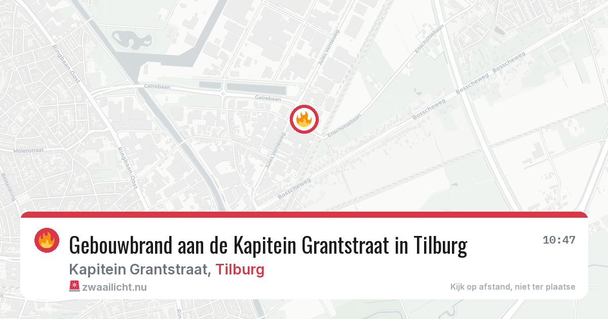 Gebouwbrand aan de Kapitein Grantstraat in Tilburg — 30 mrt 2026