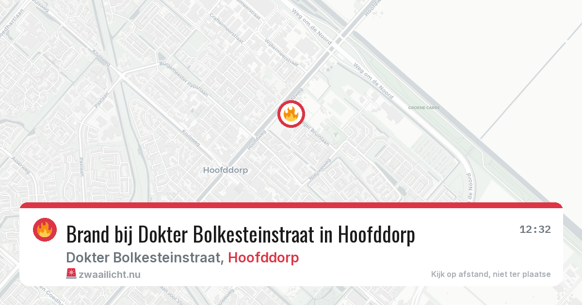 Brand bij Dokter Bolkesteinstraat in Hoofddorp — 18 jul 2026