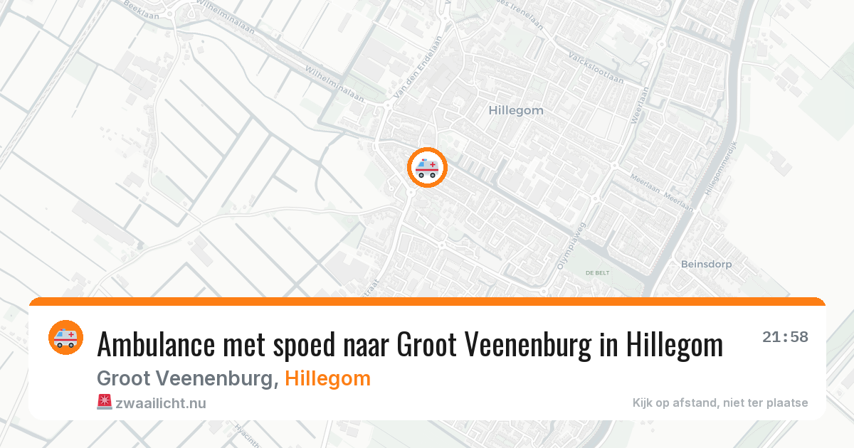 Ambulance met spoed naar Groot Veenenburg in Hillegom — 26 jan 2026