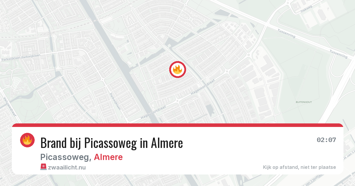 Brand bij Picassoweg in Almere — 21 mrt 2026