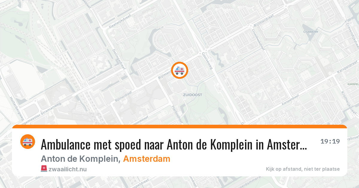 Ambulance met spoed naar Anton de Komplein in Amsterdam — 7 apr 2026