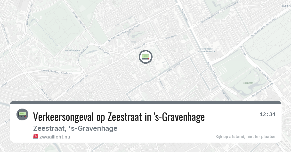 Verkeersongeval op Zeestraat in 's-Gravenhage — 21 feb 2026