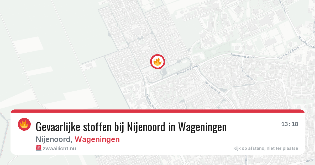 Gevaarlijke stoffen bij Nijenoord in Wageningen — 6 mei 2026