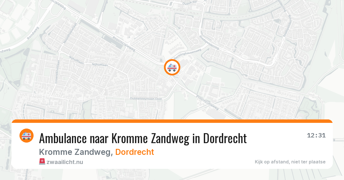 Ambulance naar Kromme Zandweg in Dordrecht — 21 mrt 2026