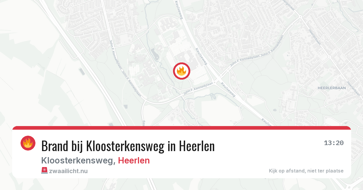 Brand bij Kloosterkensweg in Heerlen — 20 mrt 2026