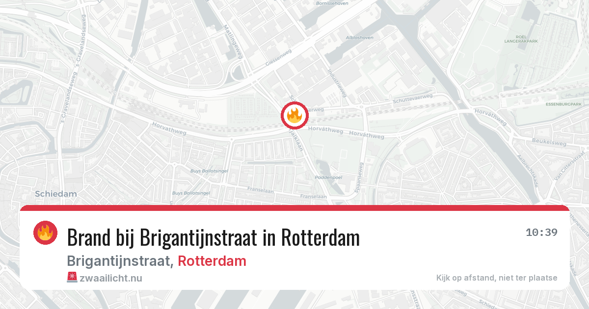 Brand bij Brigantijnstraat in Rotterdam — 27 jul 2026