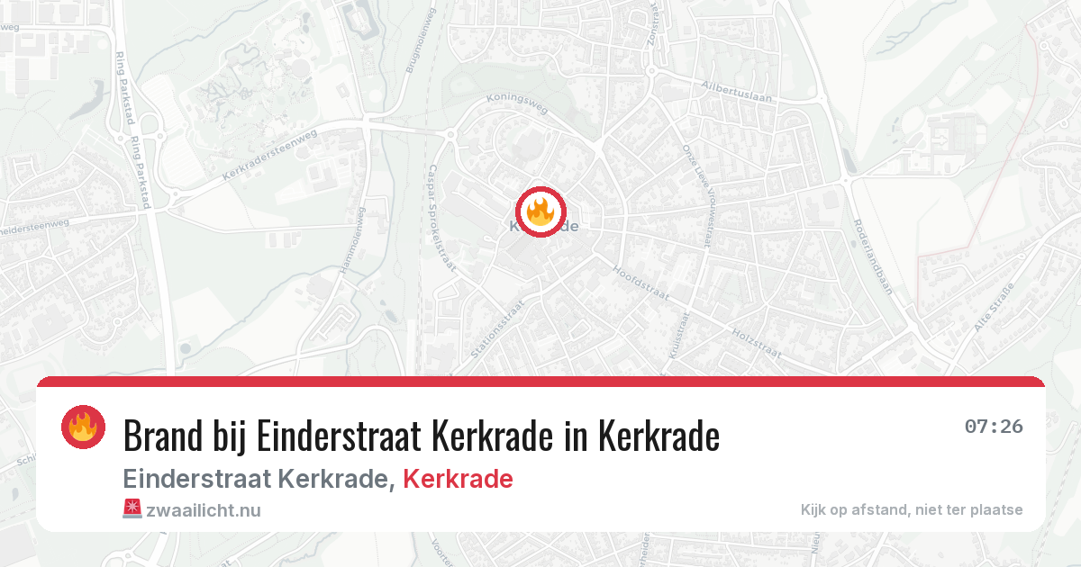 Brand bij Einderstraat Kerkrade in Kerkrade — 24 jan 2026