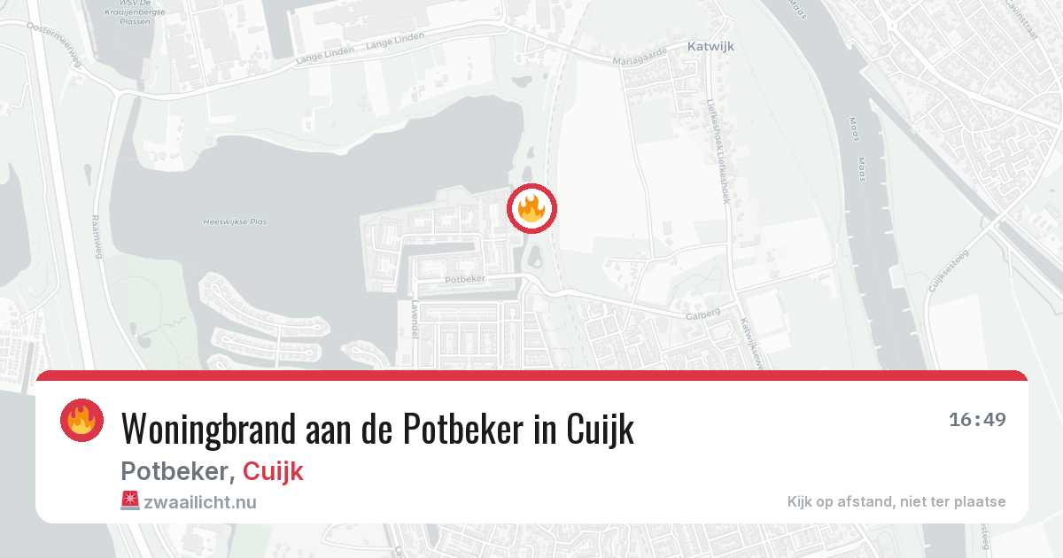 Woningbrand aan de Potbeker in Cuijk — 29 mei 2026